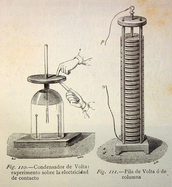 Pila y condensador de Alessandro Volta